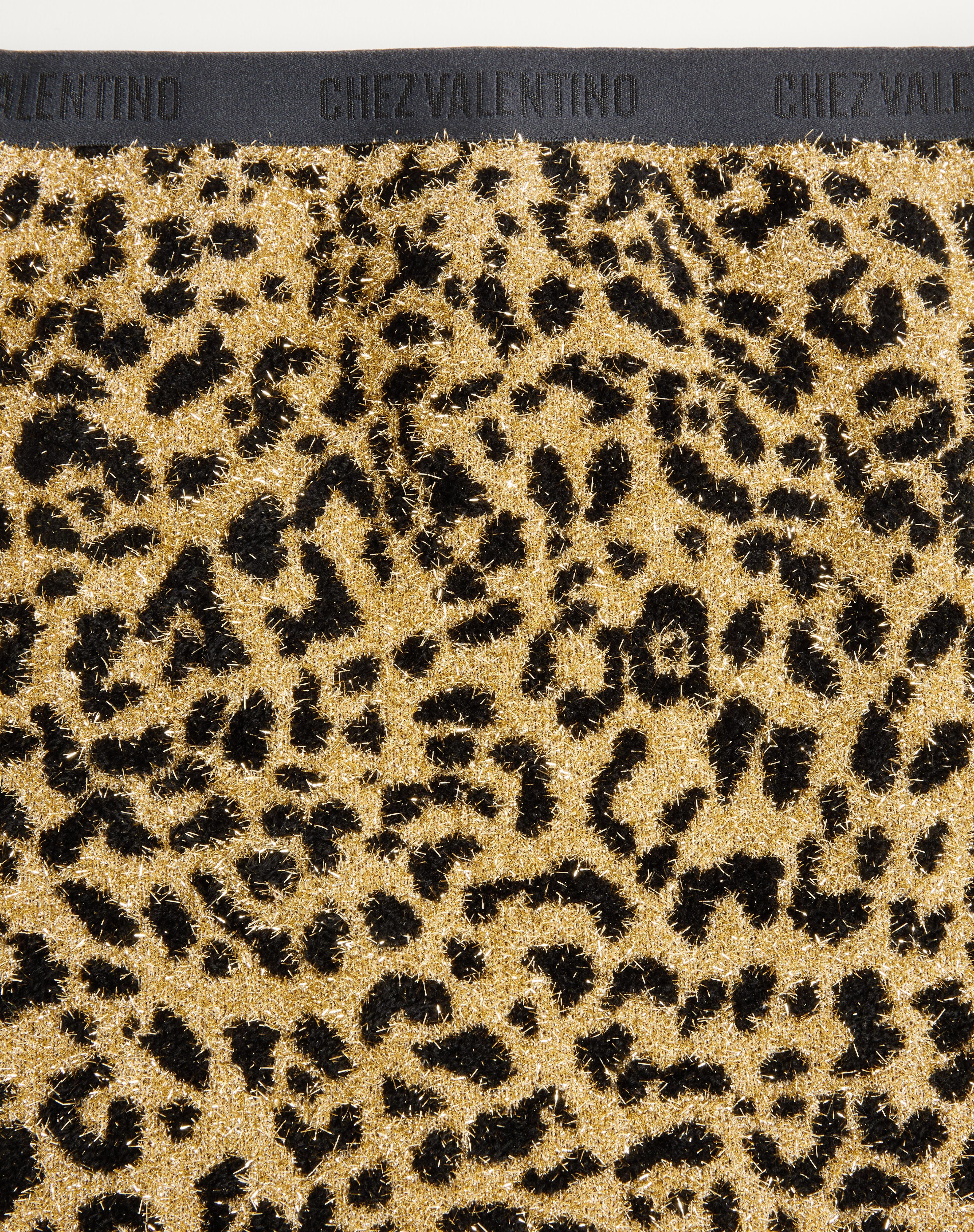 JACQUARD ANIMAL PRINT LUREX KNIT SKIRT - 6