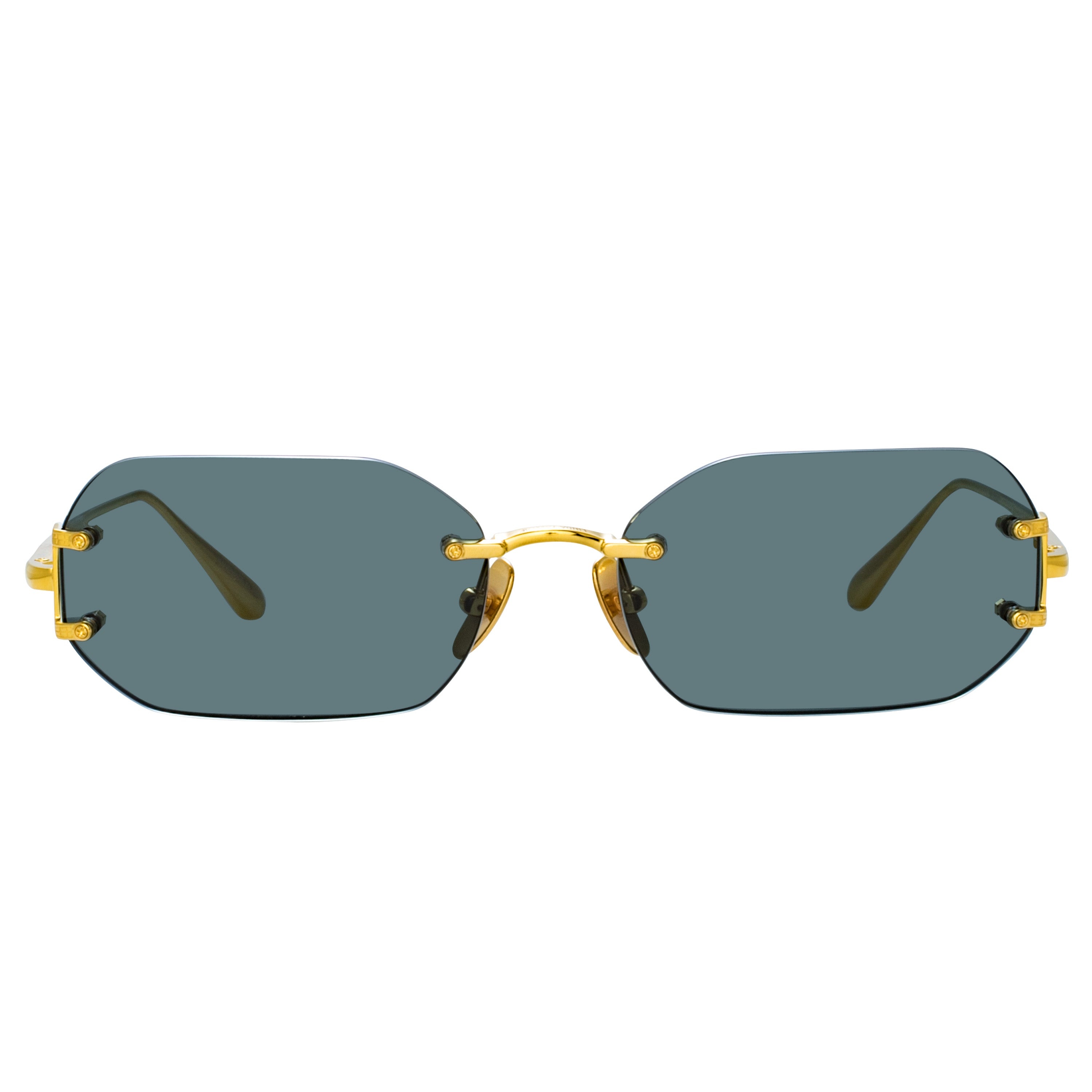 MAGALI ANGULAR SUNGLASSES IN YELLOW GOLD - 1