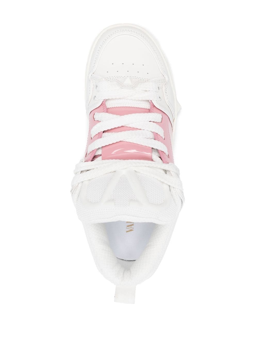 embossed-logo leather trainers - 4