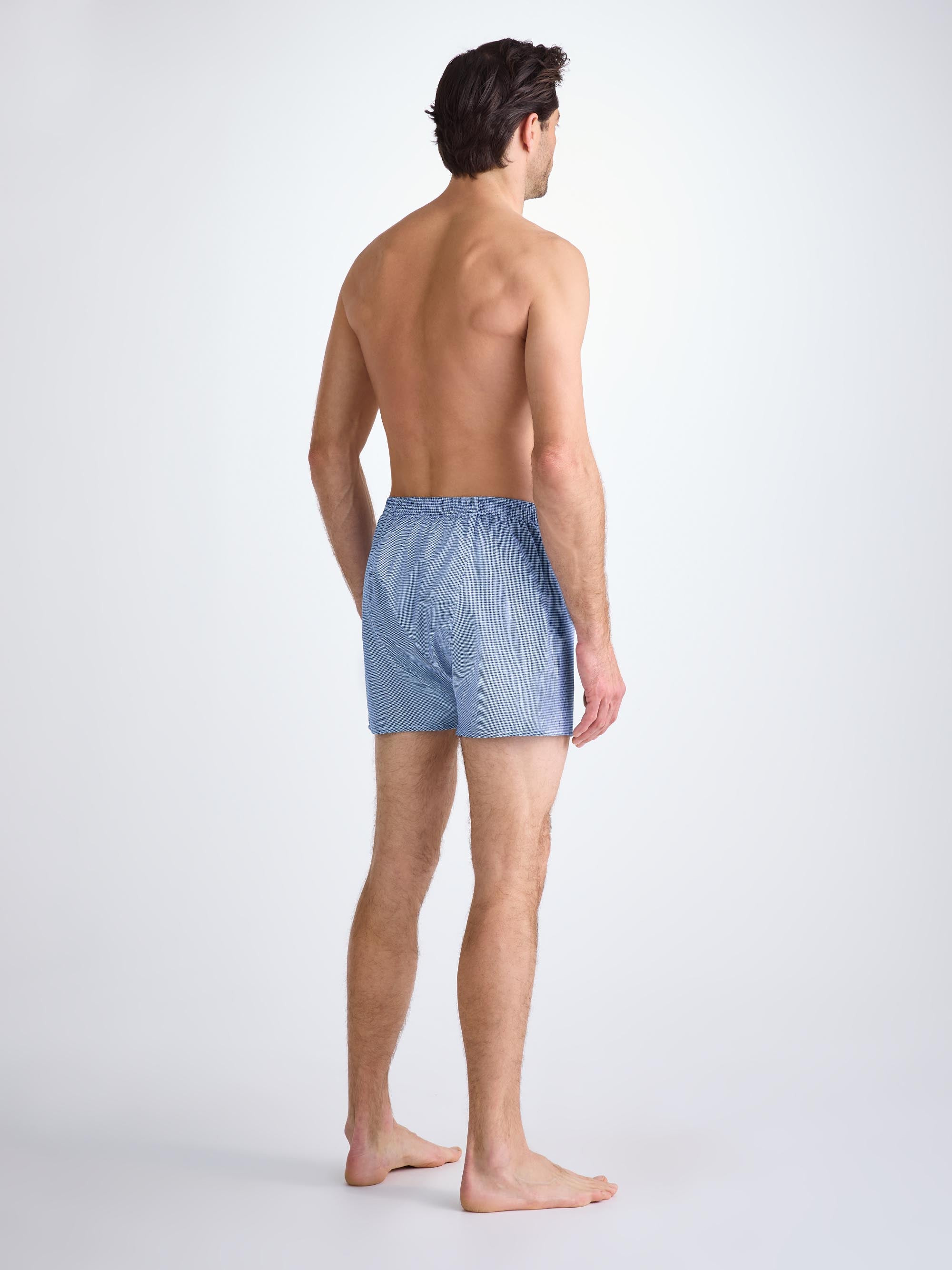 Men's Classic Fit Boxers Cotton Navy Puppytooth Pattern - 5
