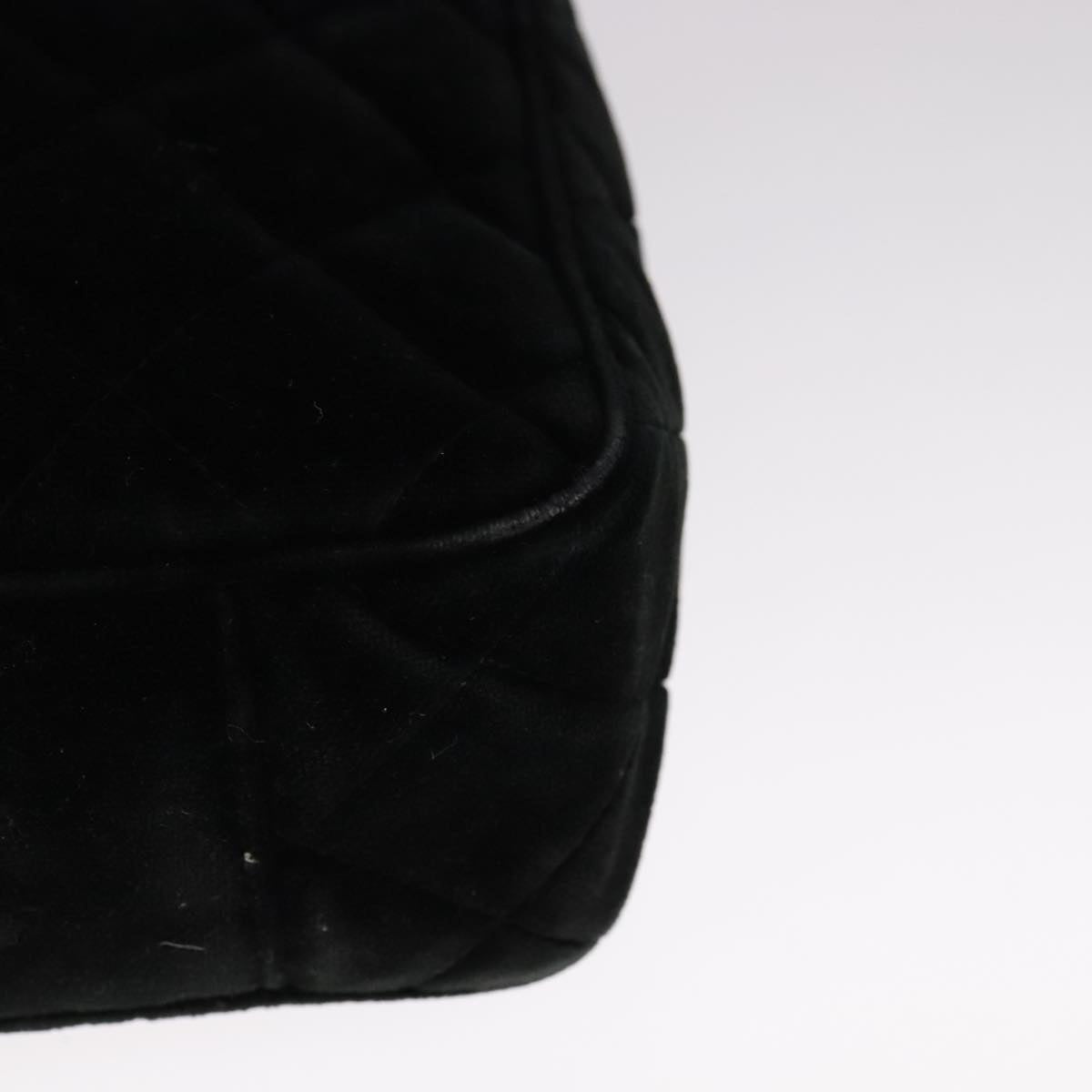 CHANEL Matelasse Hand Bag Suede Black CC - 11