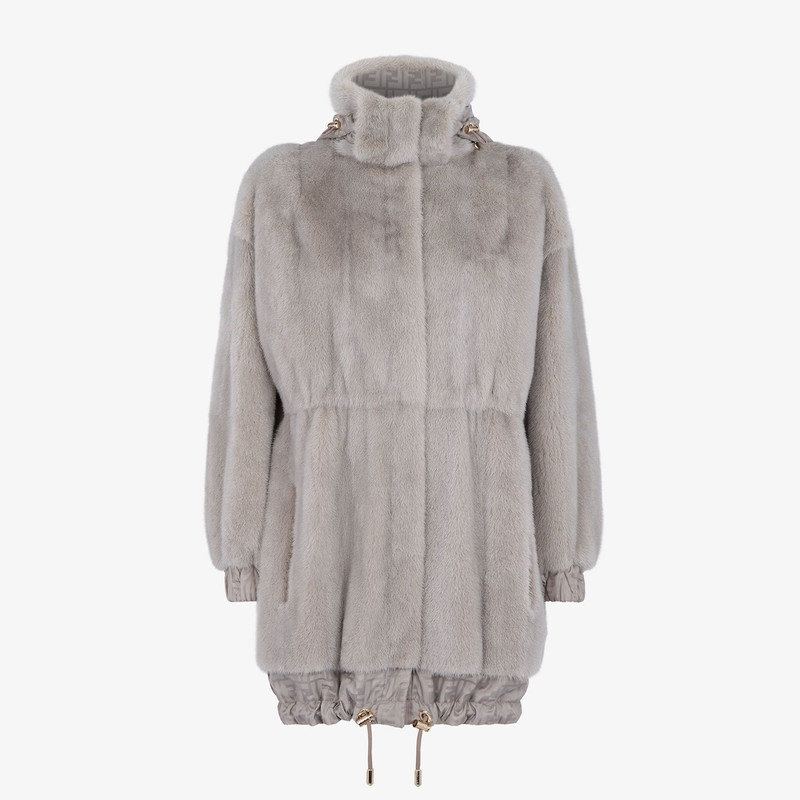 Dove gray mink and FF nylon parka 1