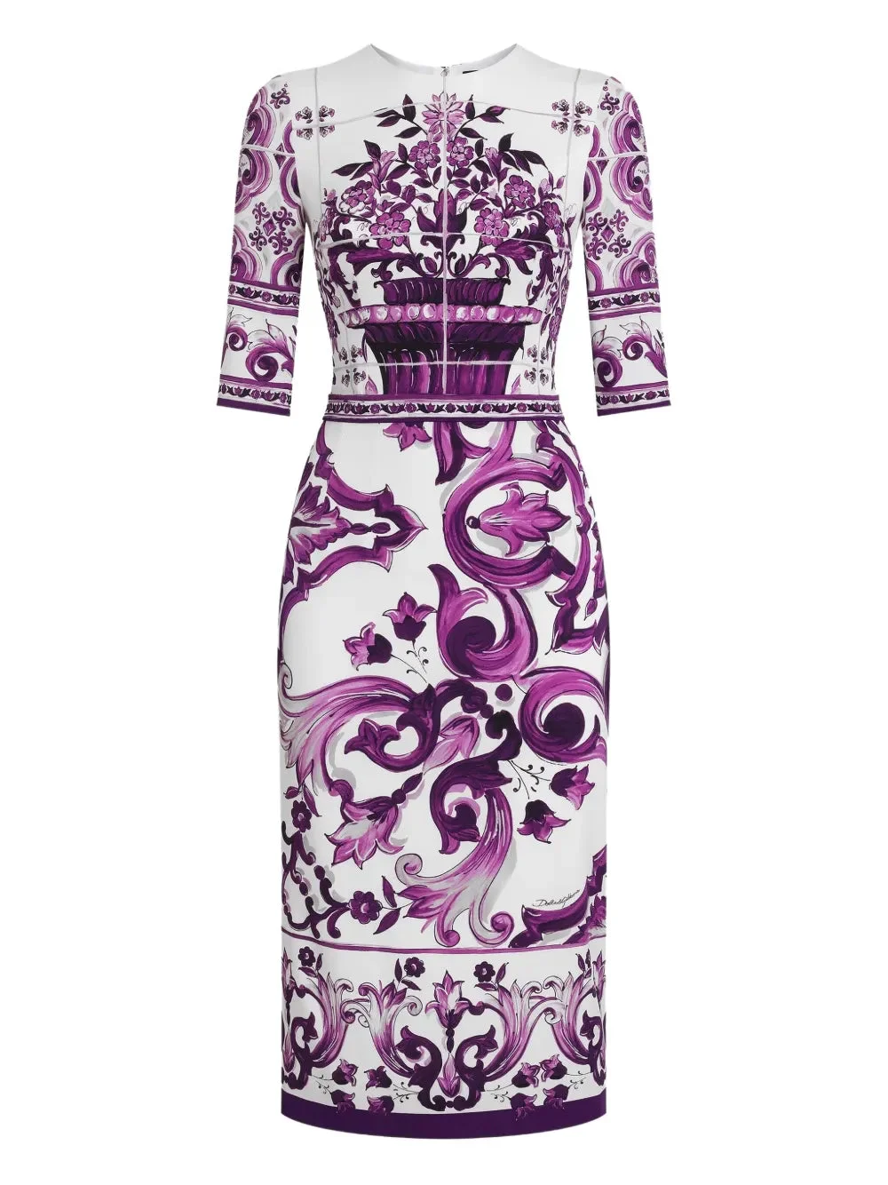 Midi Dress With Majolica Print - 1