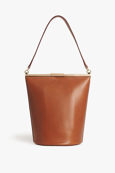 Victoria Beckham Frame Bucket Bag In Cognac Leather outlook