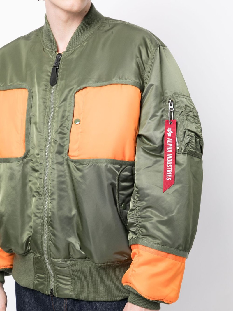 colour-block panelled bomber jacket 5