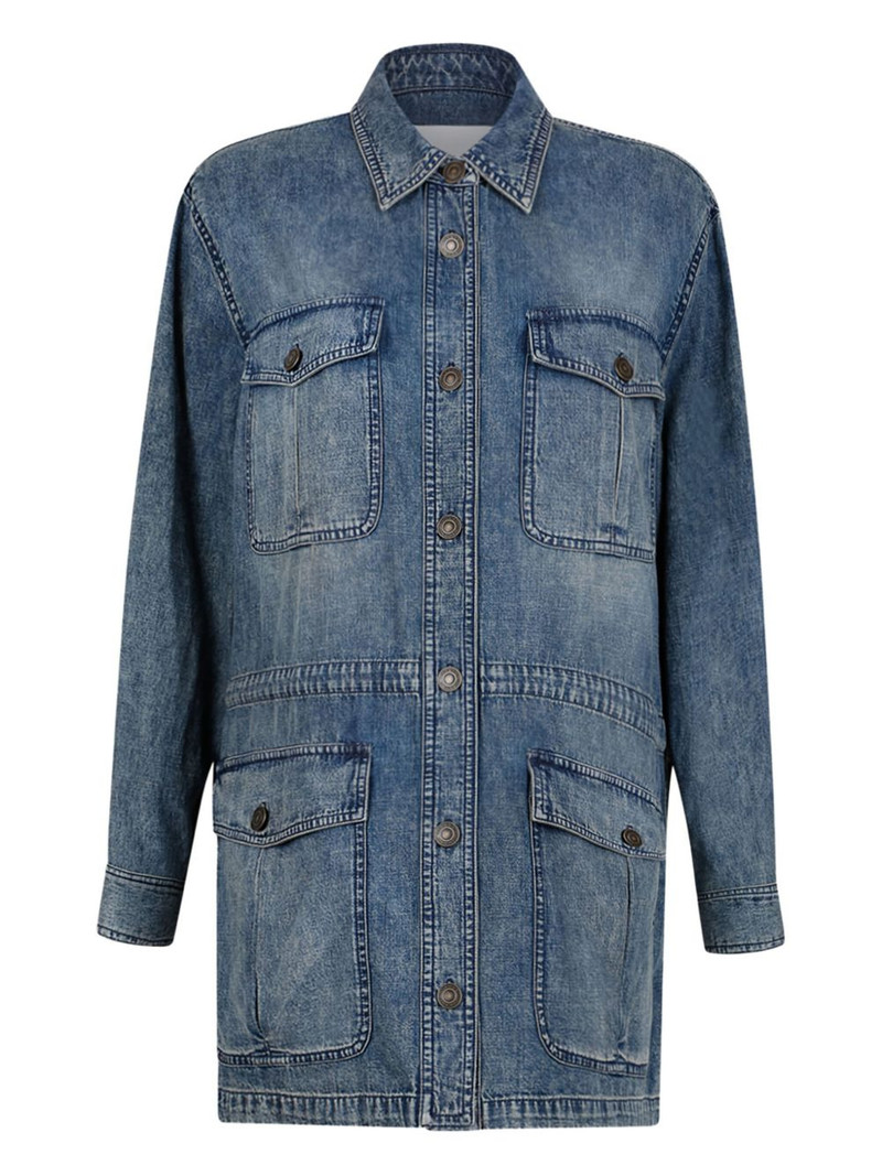 button-fastening denim coat 1