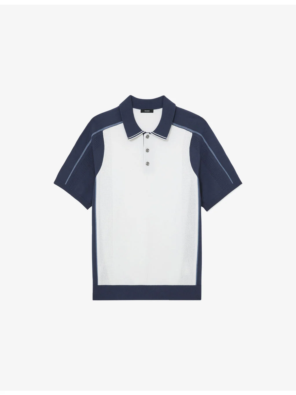 Claremont Colour-Block Knitted Polo Shirt - 1