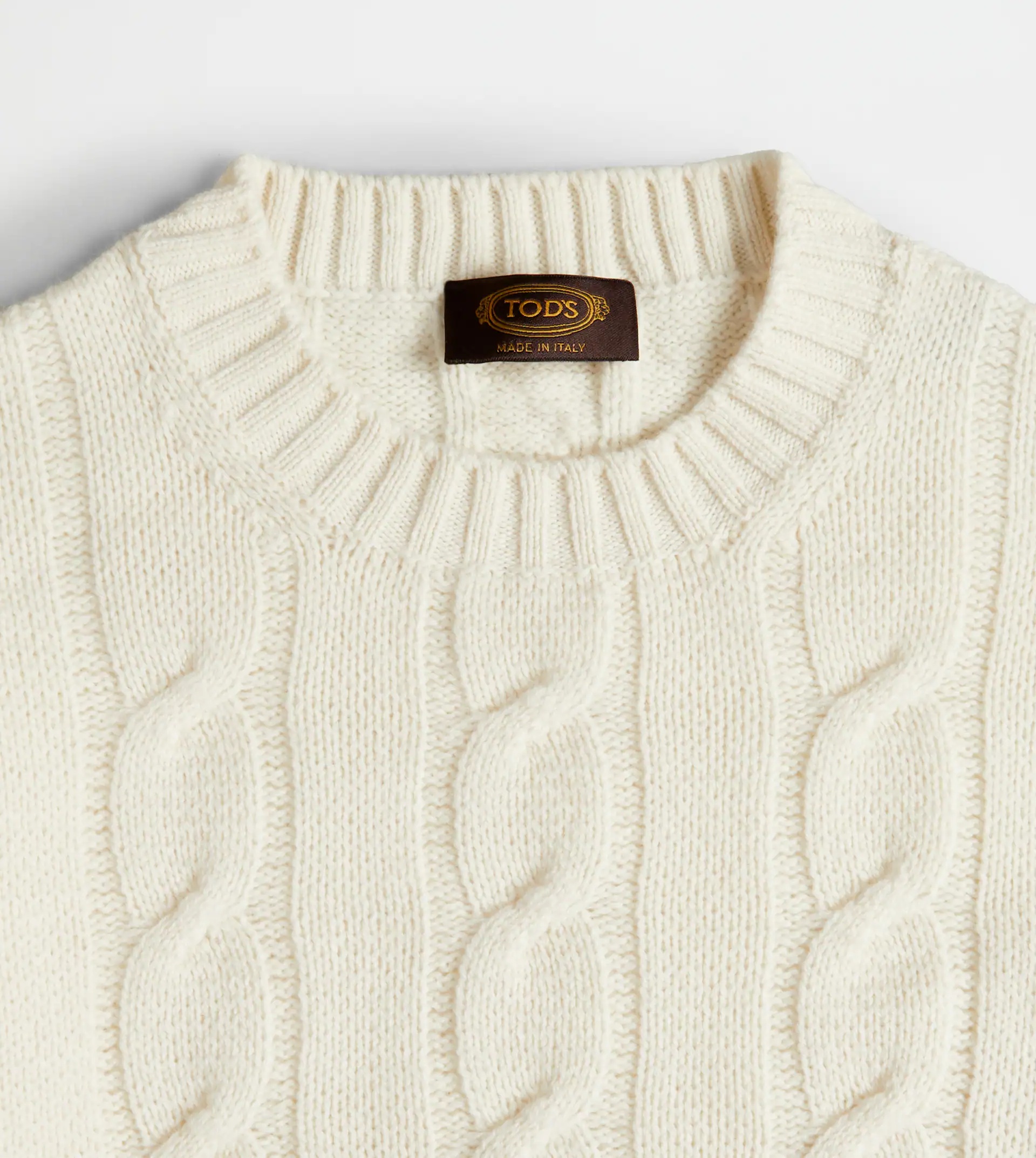 CASHMERE BLEND ROUND-NECK PULLOVER - GREY - 7