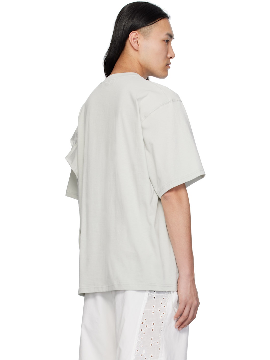 Gray Deconstructed Oversized T-shirt - 3