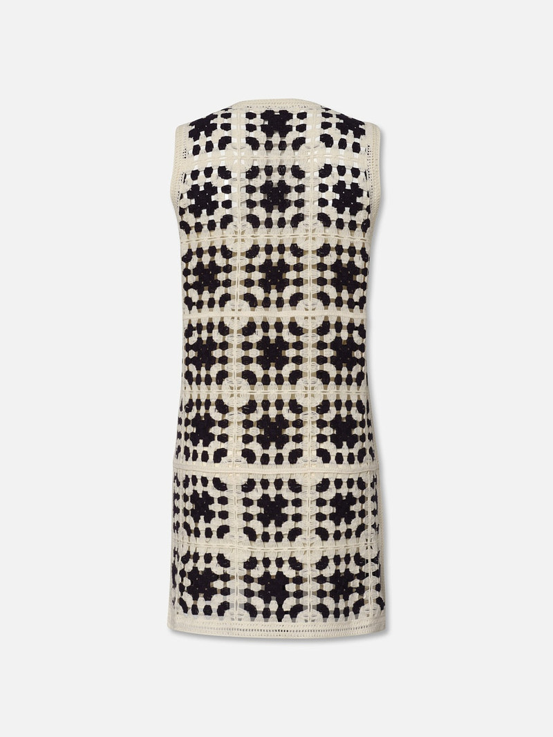 FRAME Crochet Tassel Popover Dress in Navy Multi outlook