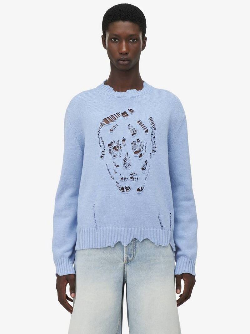 Alexander McQueen Distressed Skull Jumper outlook