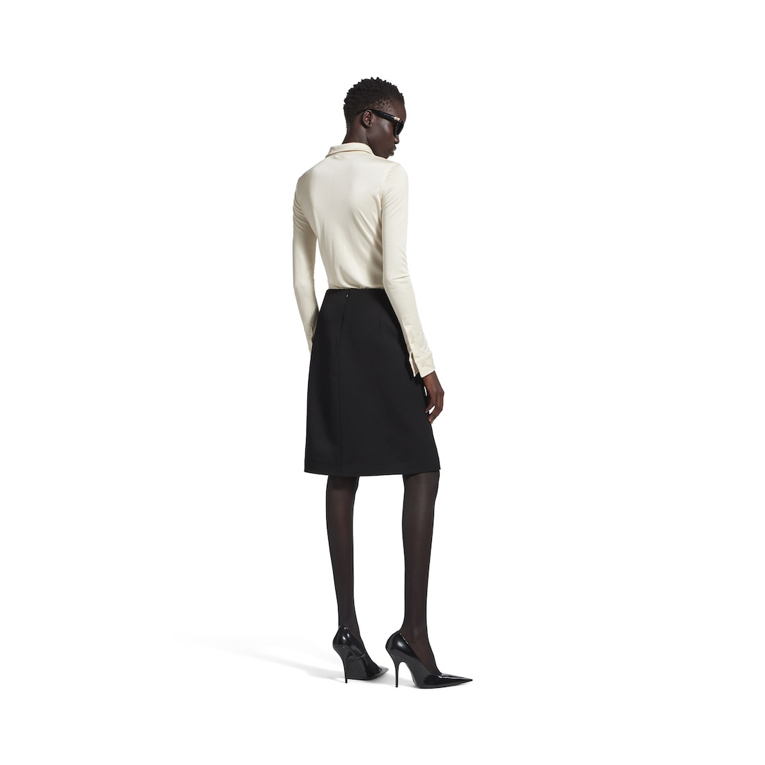 Women's Midi Skirt in Black - 4