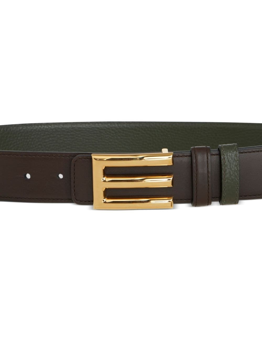 logo-buckle leather belt - 2