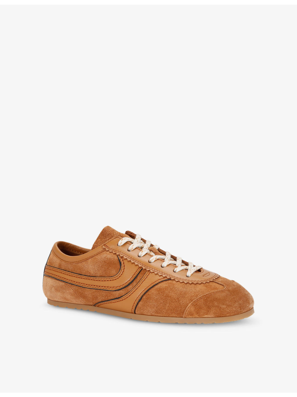 Retro panelled leather low-top trainers - 3