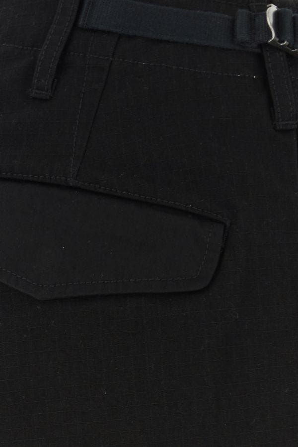 Black cotton blend cargo pant - 3