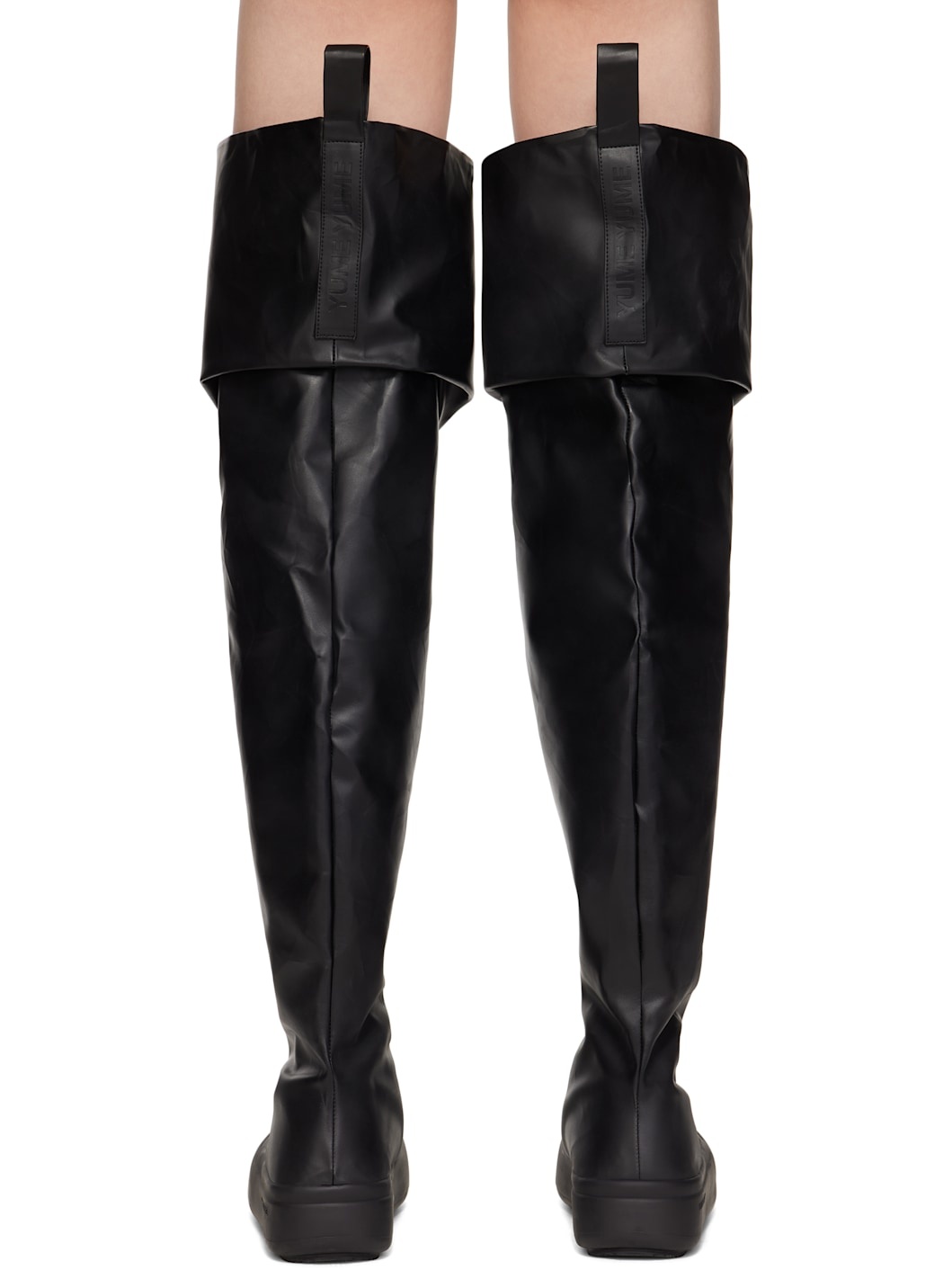 YUME YUME Black Thigh High Fisherman Boots | REVERSIBLE