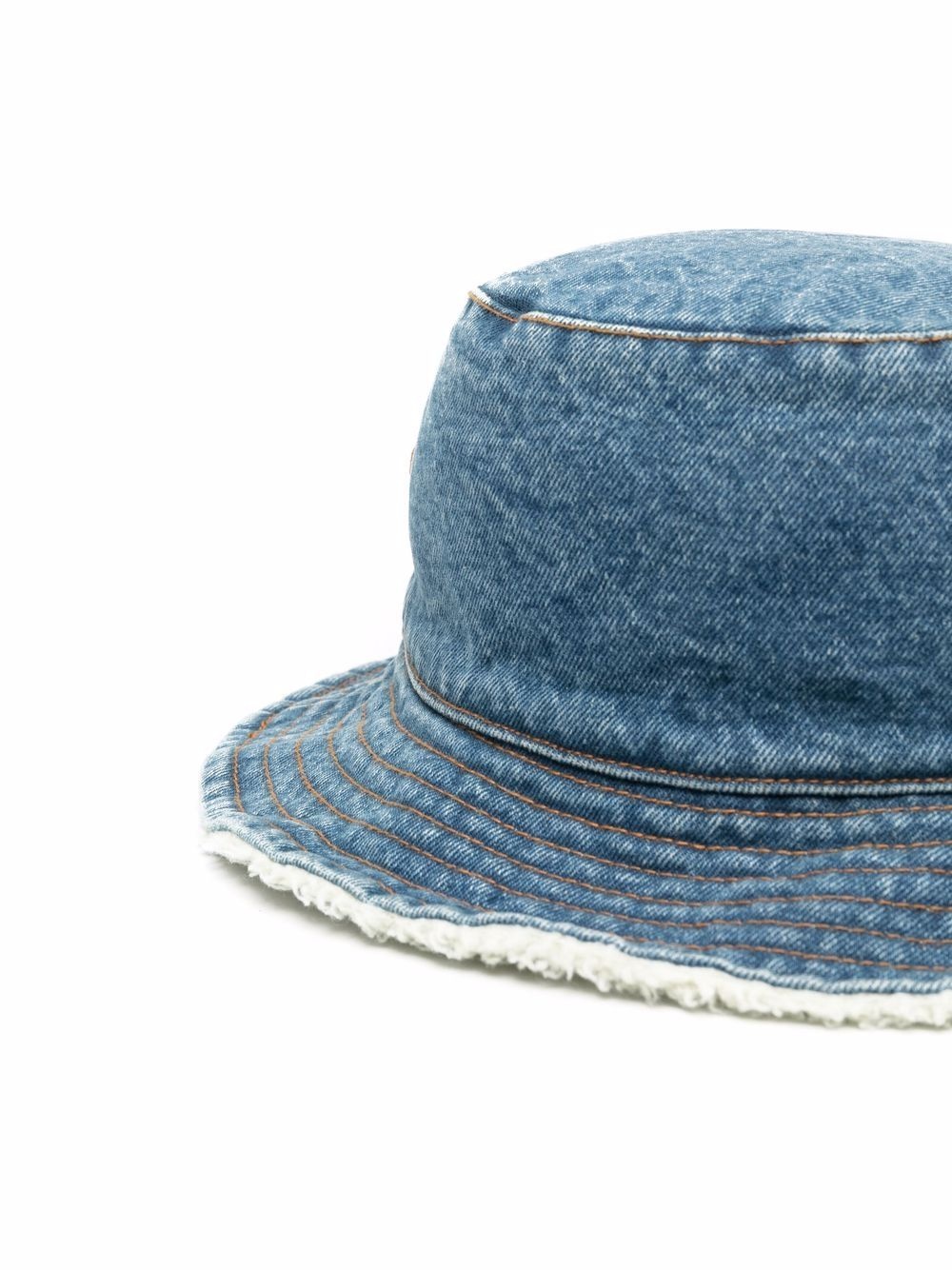 logo-patch denim bucket hat - 2