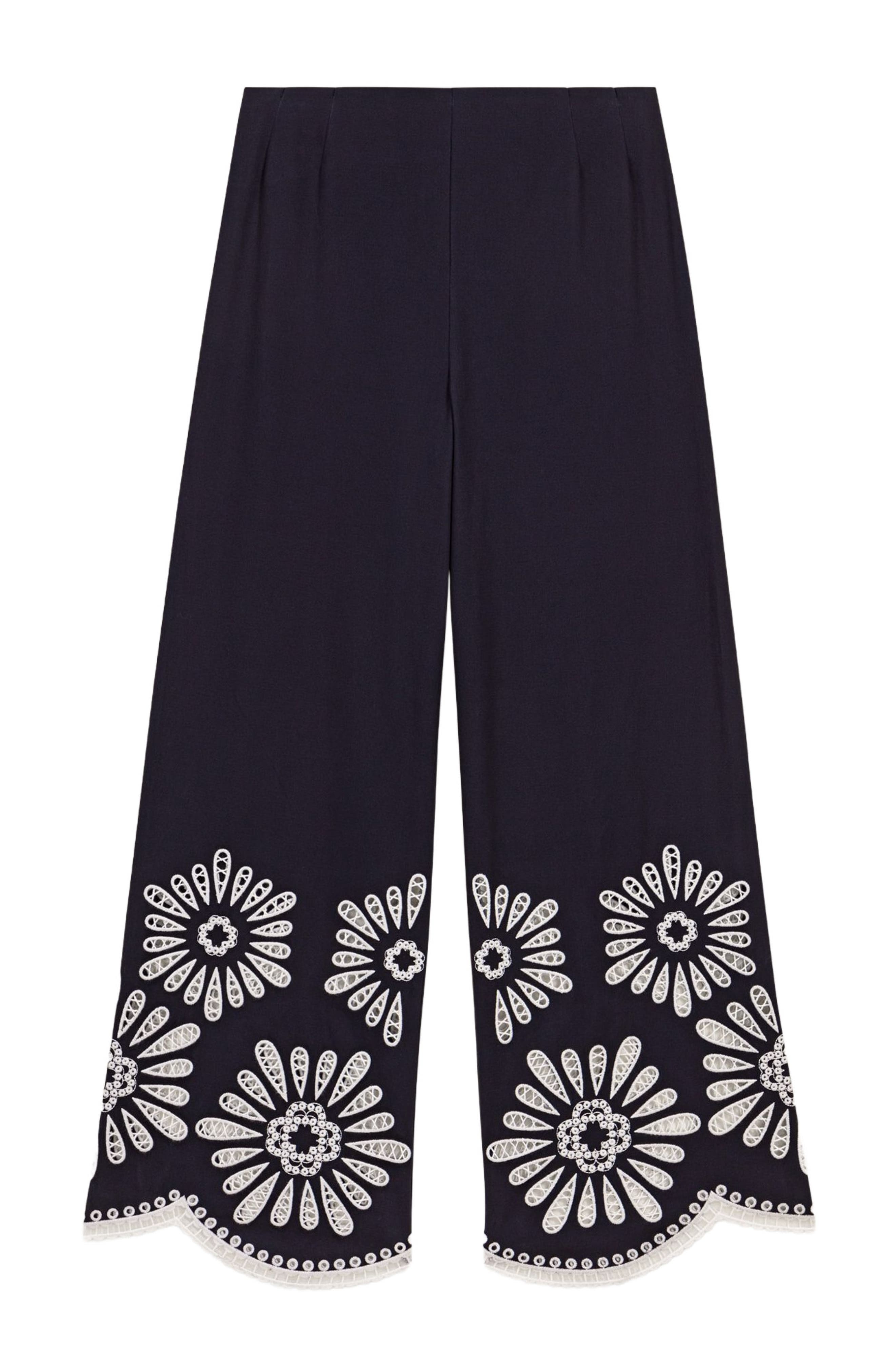 maje Trousers with crochet detail in Navy at Nordstrom - 6