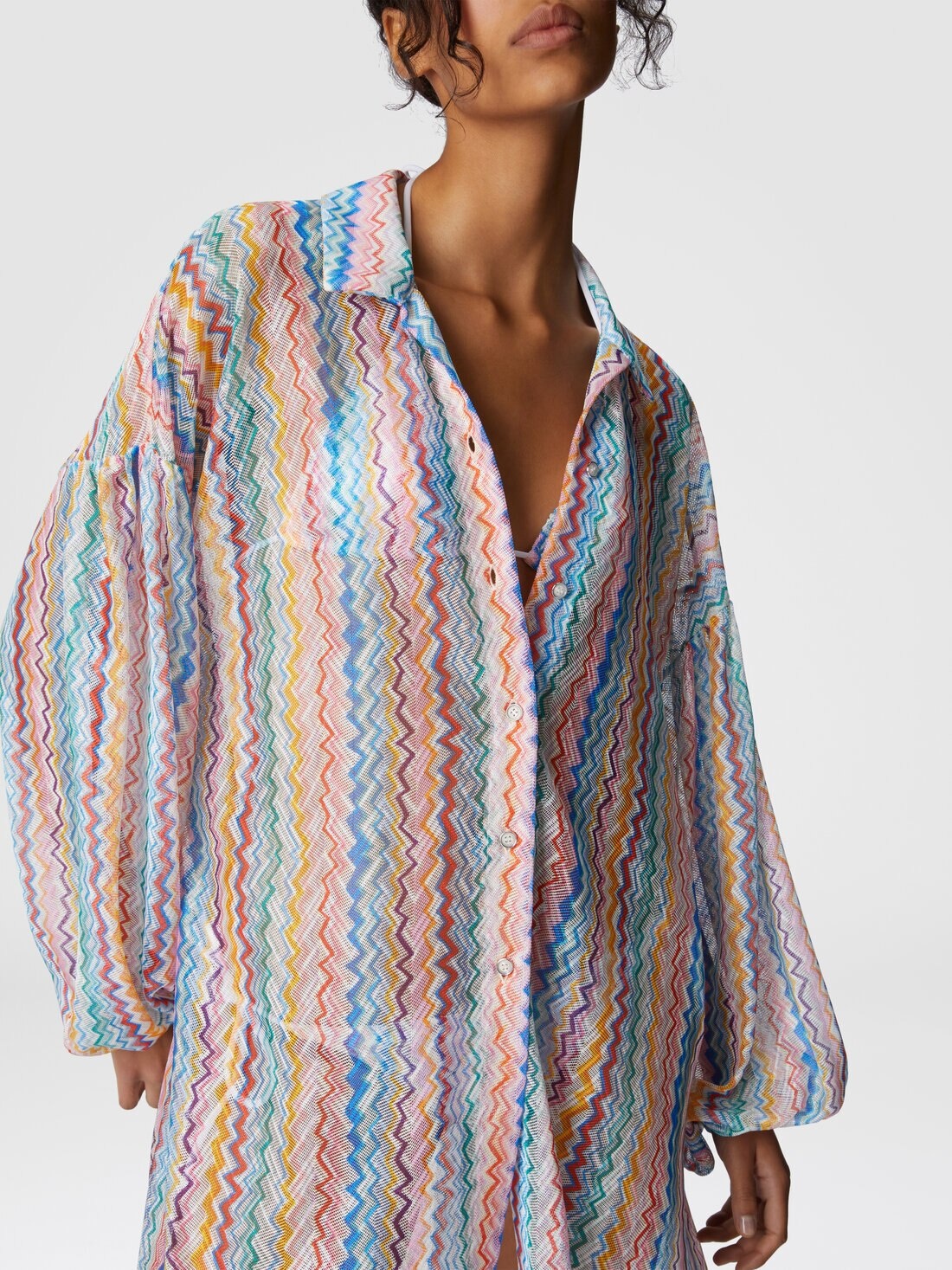 Oversized shirt with puffed sleeves - 4