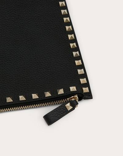 Valentino Rockstud Grainy Calfskin Pouch outlook