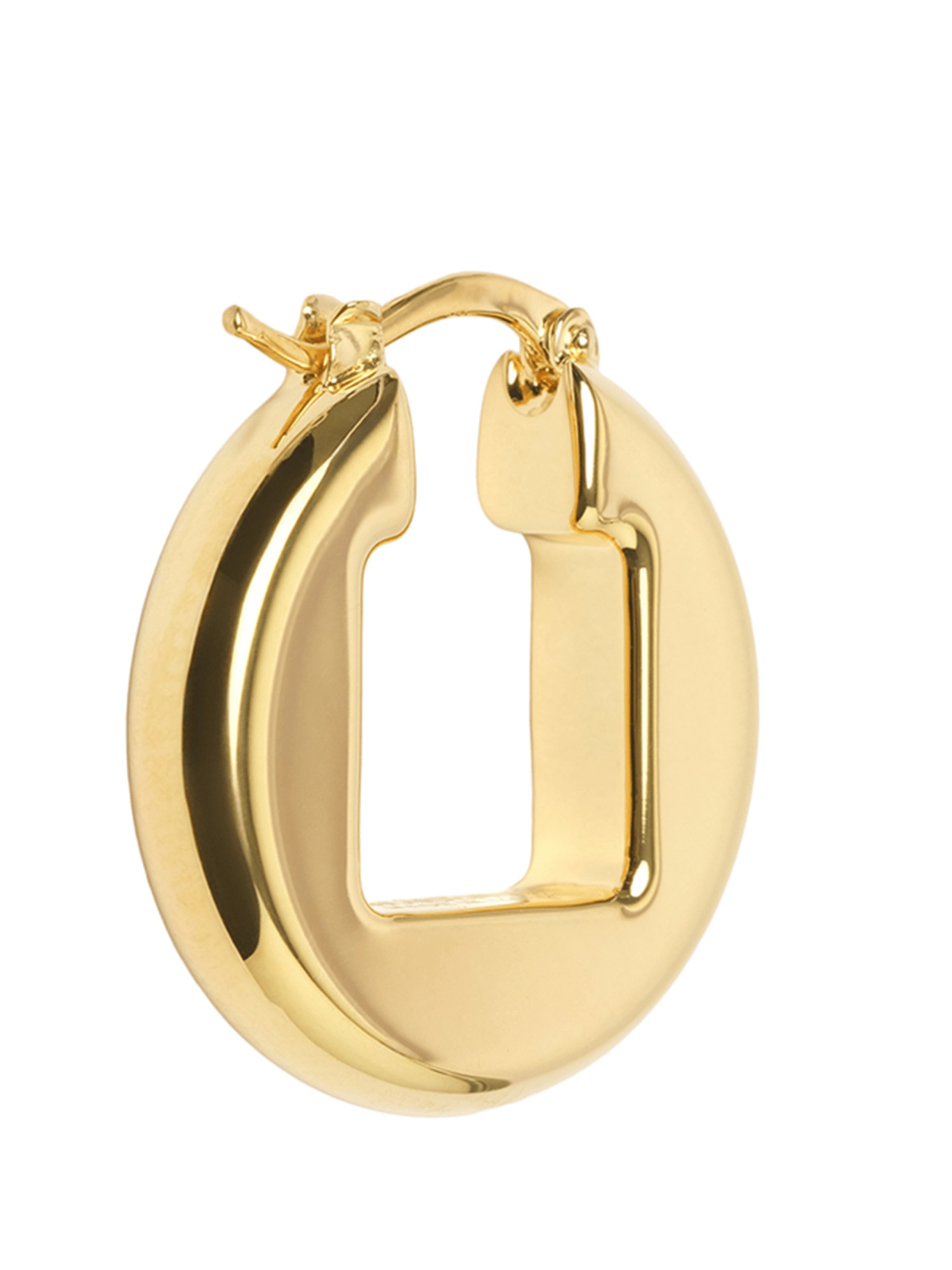 Les Boucles Rond Carre Earrings in Light Gold - 2