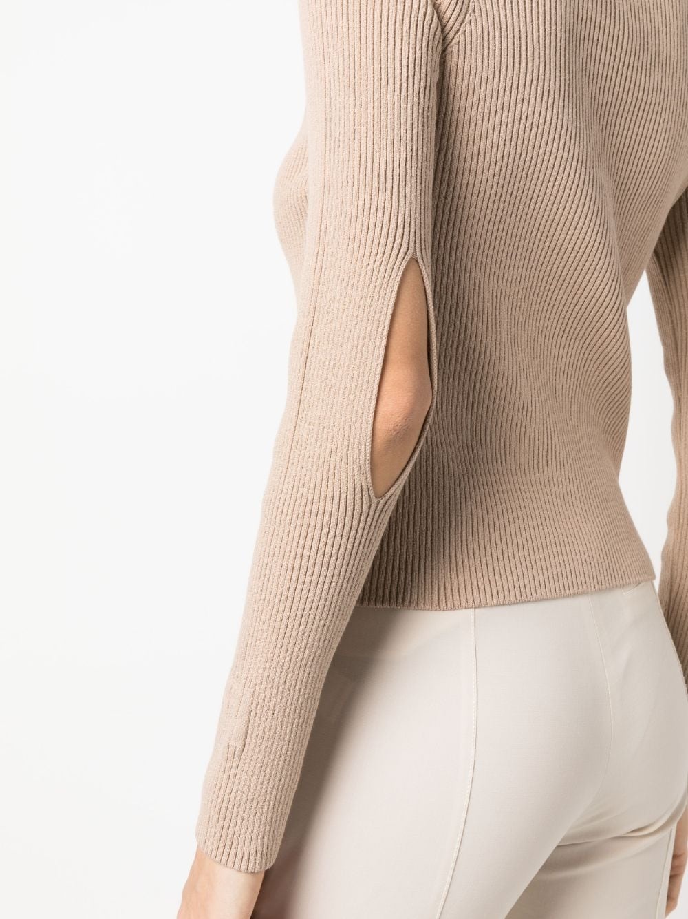 ribbed-knit cotton-blend cardigan - 5