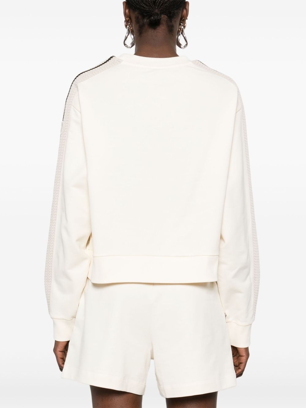 knitted-trim sweatshirt - 4