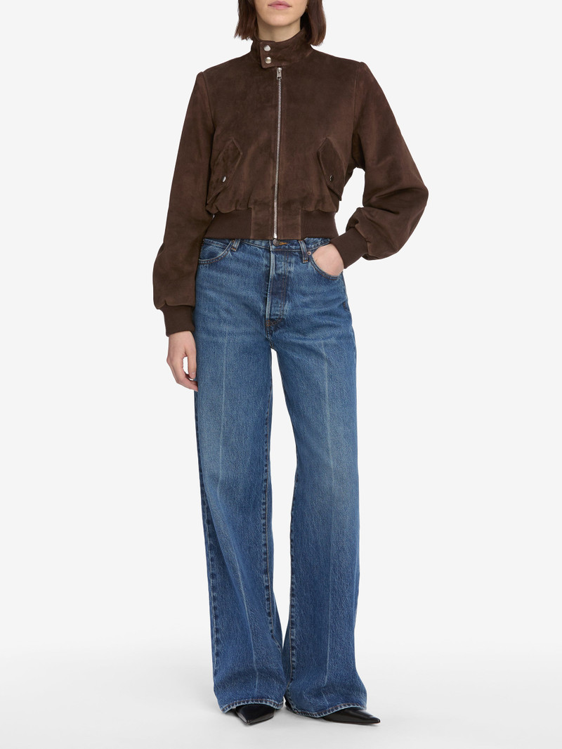FRAME The Suede Harrington Jacket in Coffee outlook