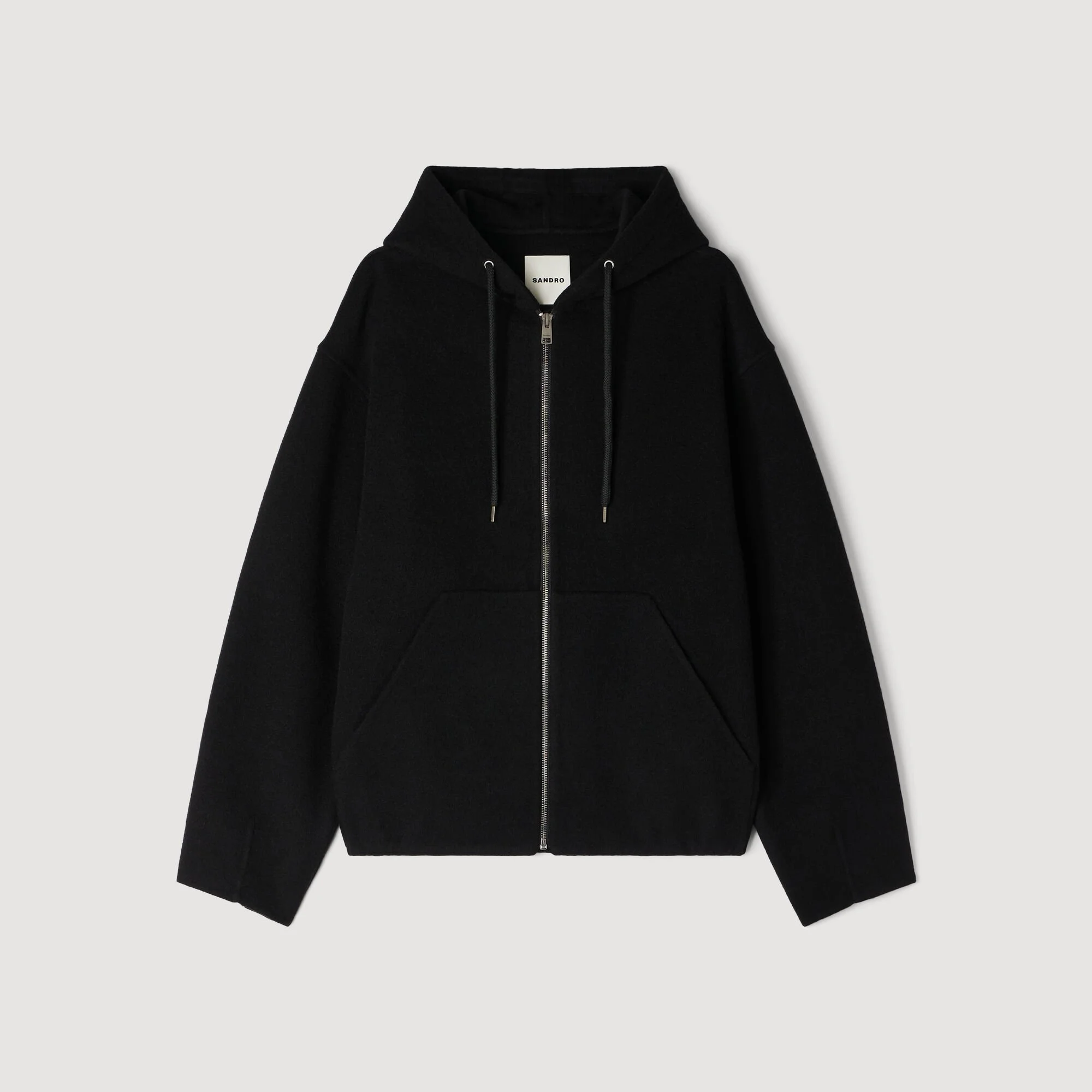 HOODED ZIP-UP WOOL JACKET - 1