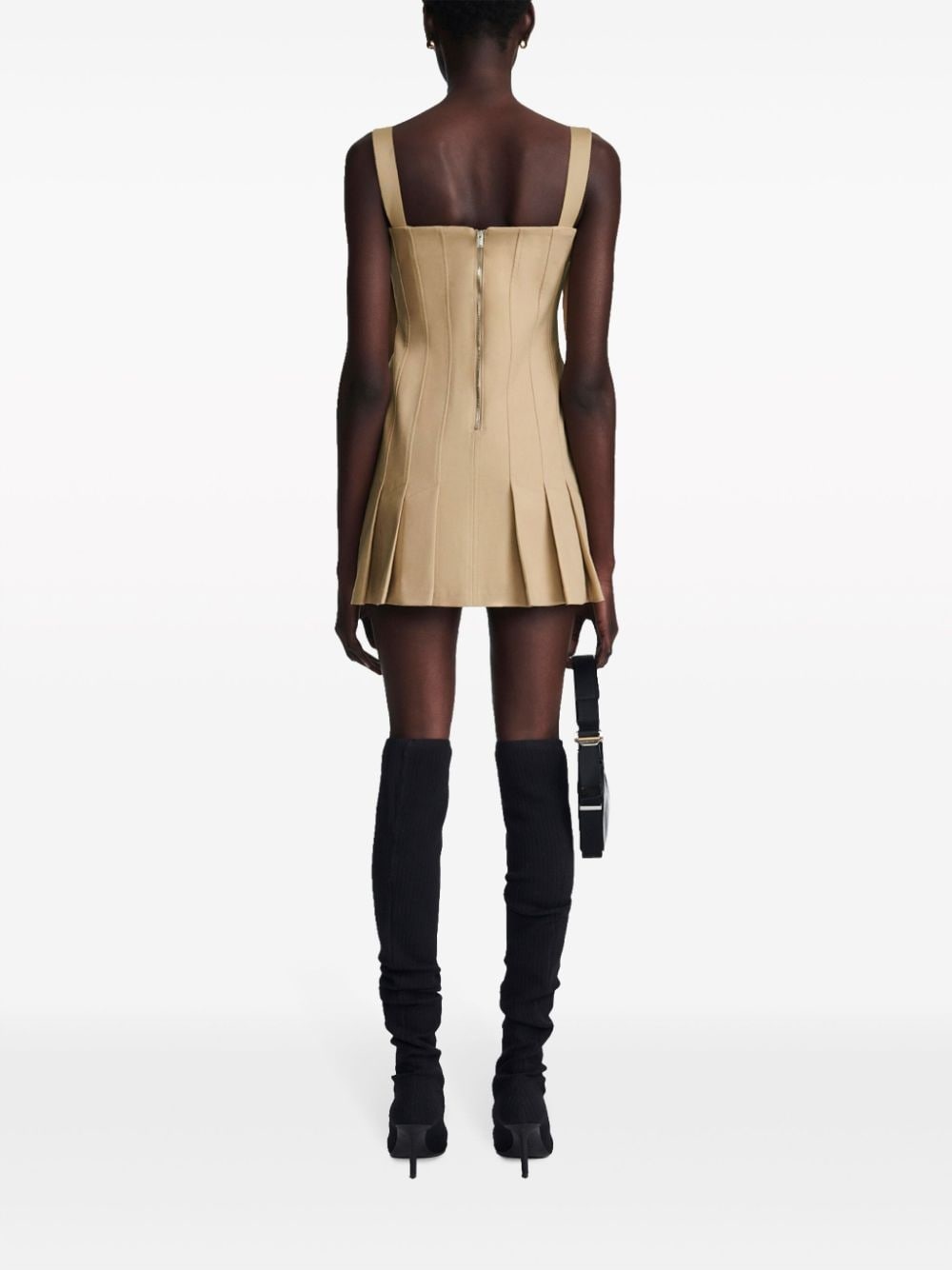 buckle-detail pleated minidress - 4