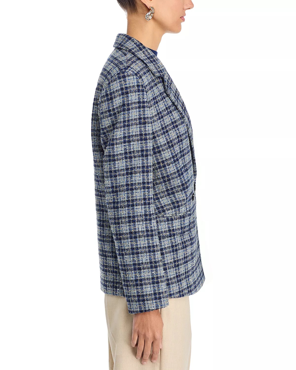 Check Double Breasted Blazer - 5