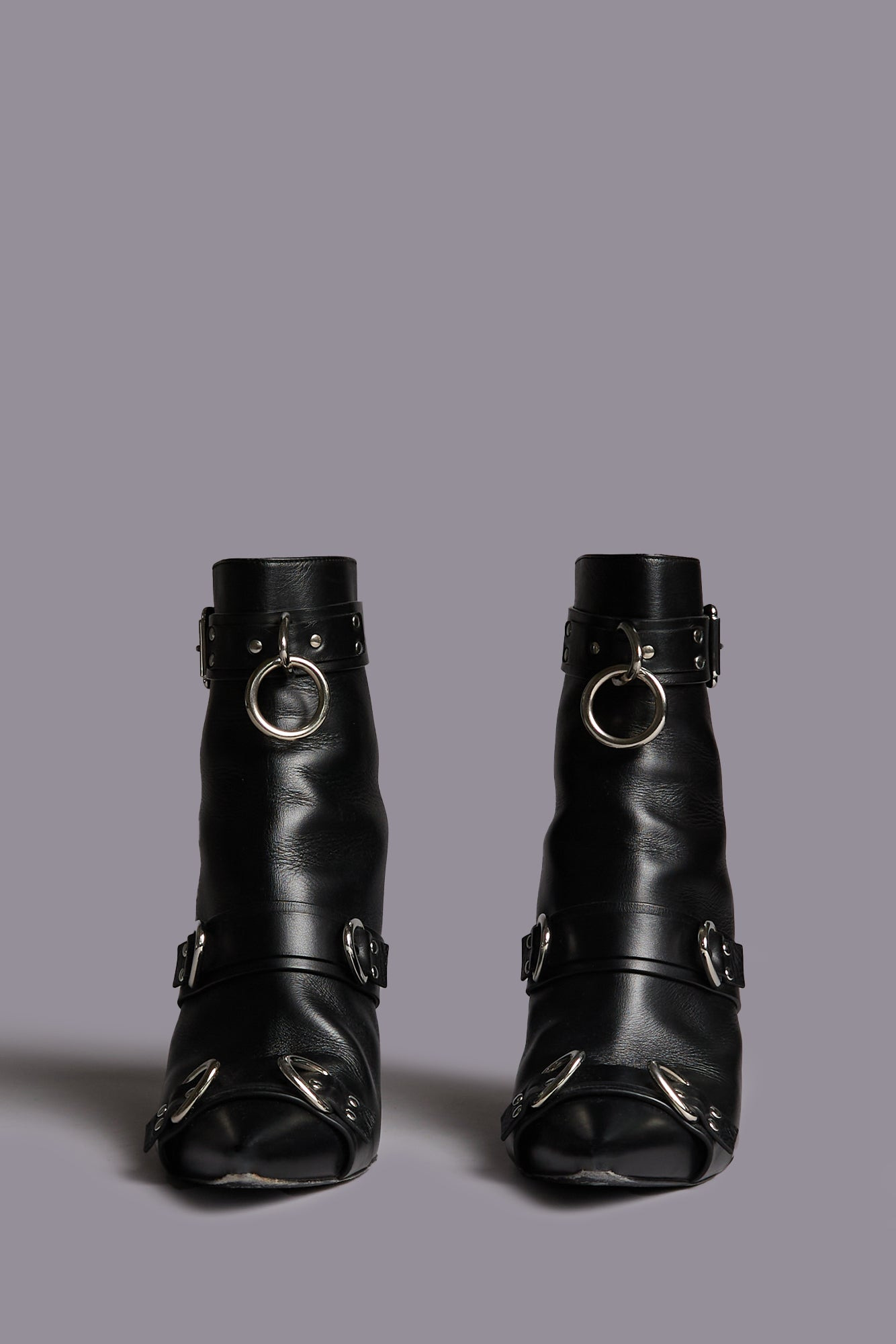 STRAPPED SKINNY ANKLE HEELED BOOT - 2