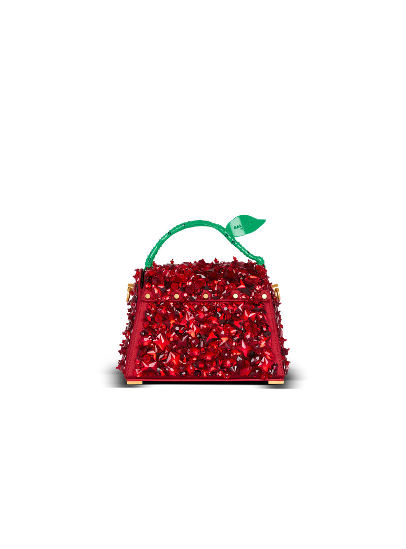 Small B-Buzz Dynasty bag in Strawberry-embroidered satin 4
