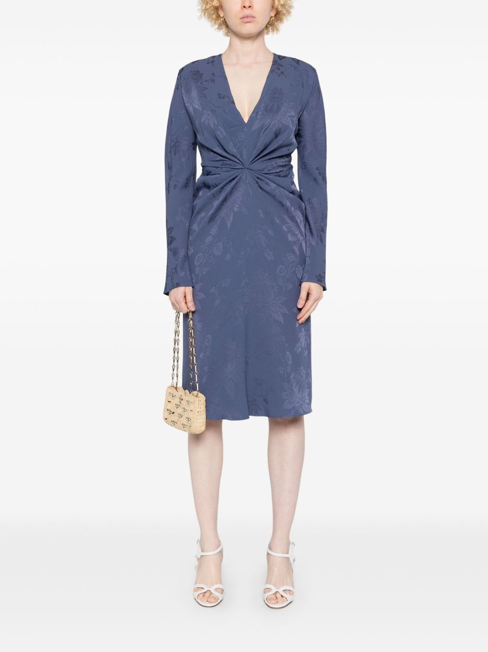 jacquard midi dress - 2