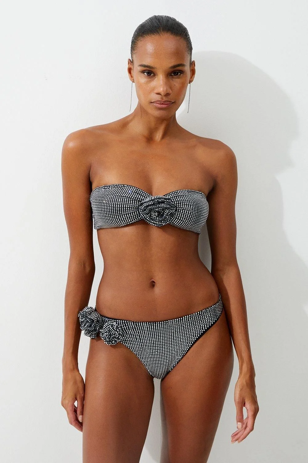 Premium Embellished Rosette Bikini Bottoms - 1