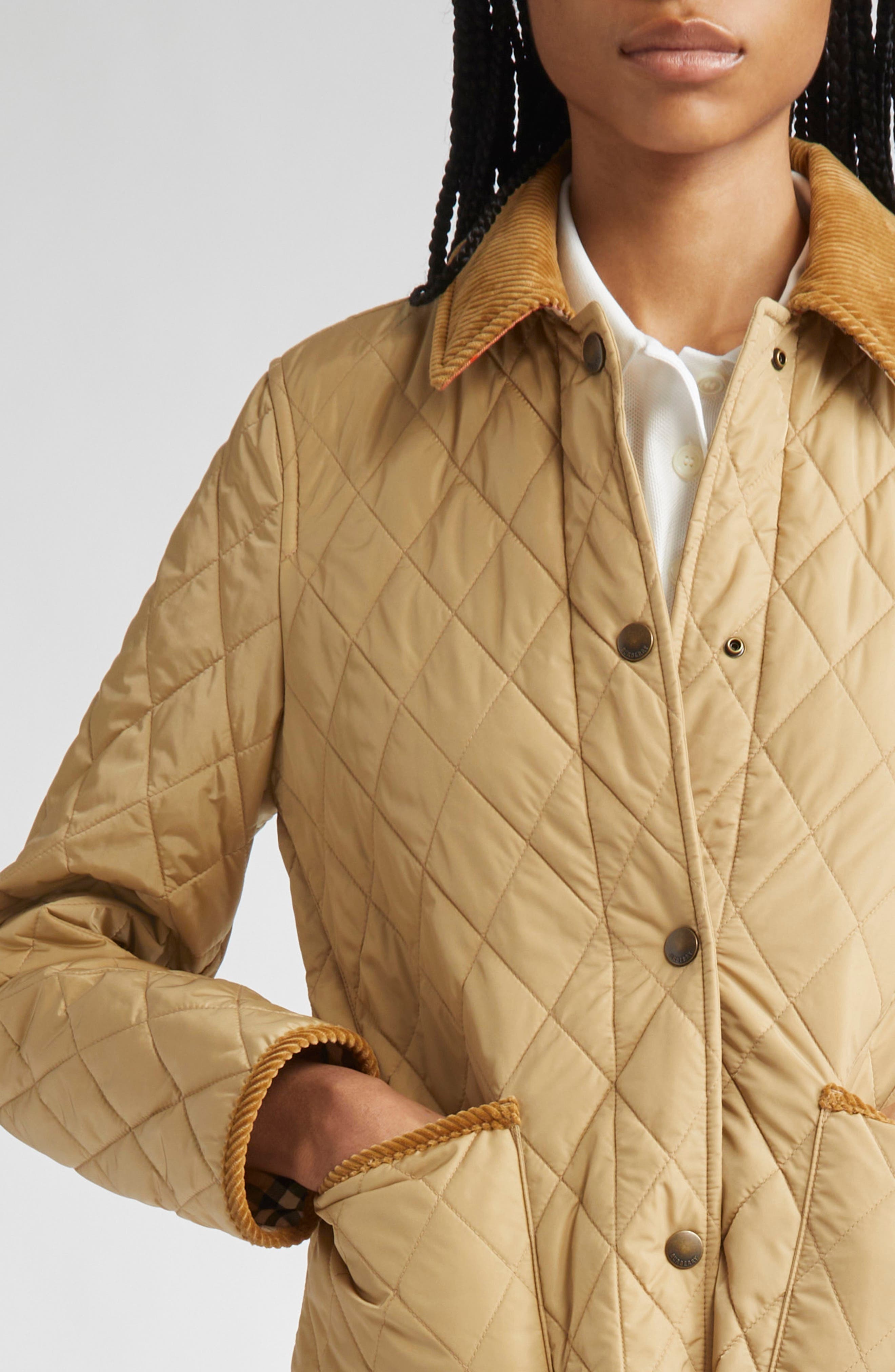 burberry Dorset Quilted Nylon Jacket in Flax/Sand Ip Check at Nordstrom - 5