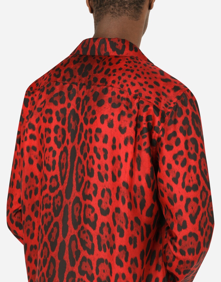 Silk shirt with leopard print - 5