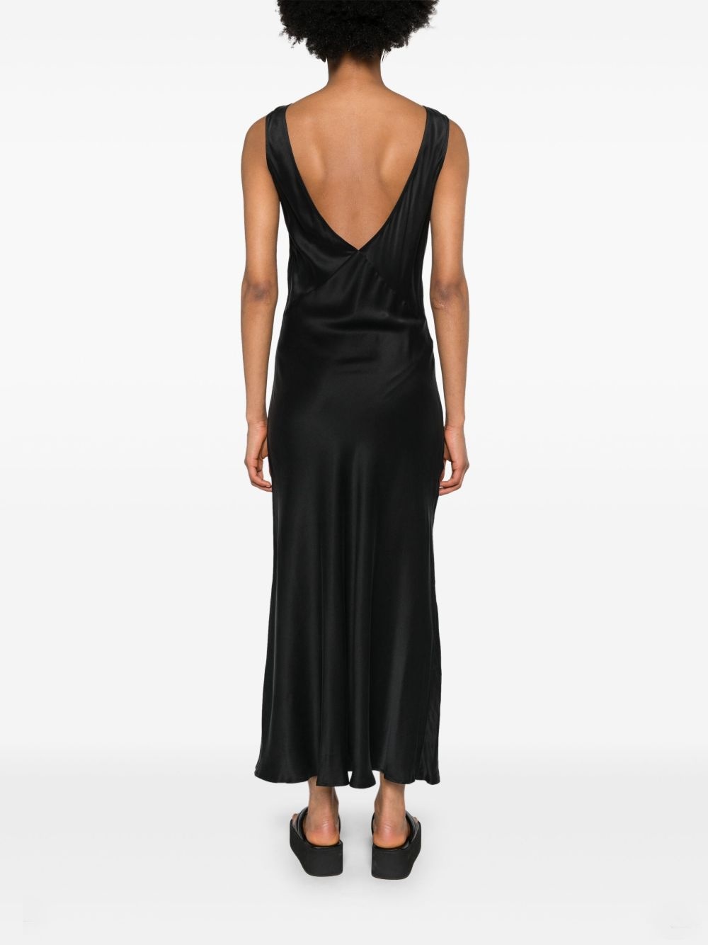 Bordeaux silk maxi dress - 4