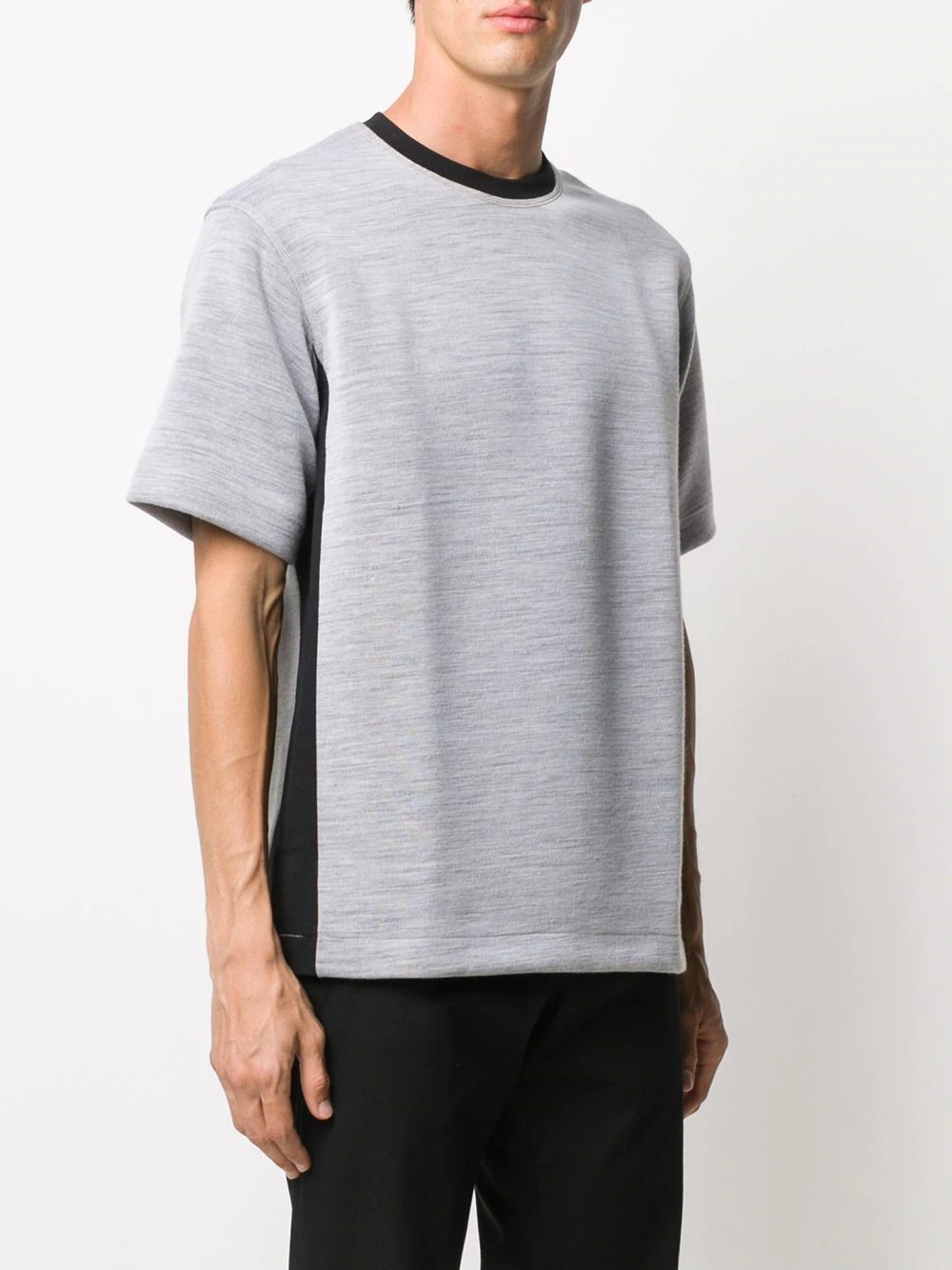 contrasting trim T-shirt - 4