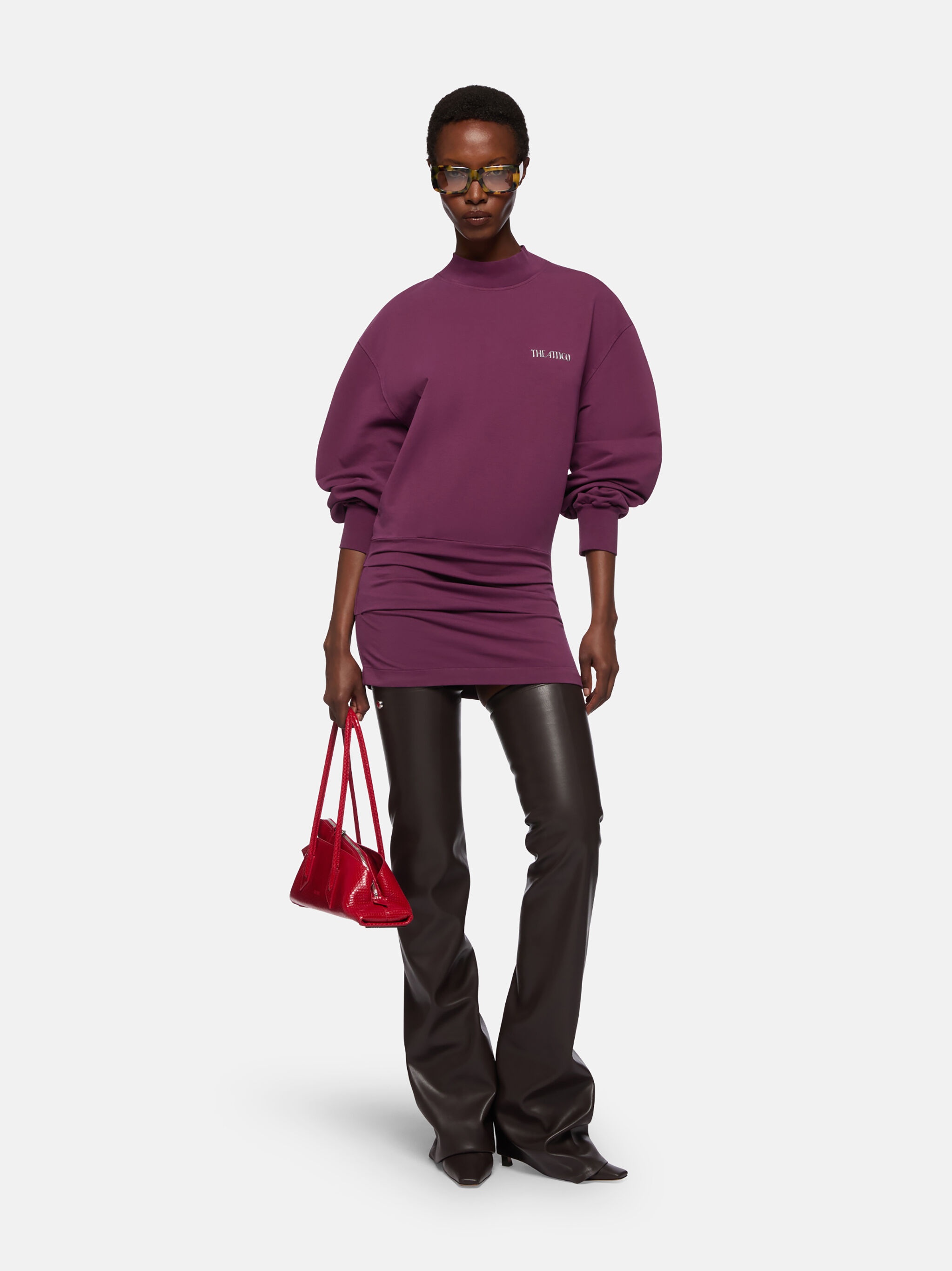 BURGUNDY MINI DRESS - 2