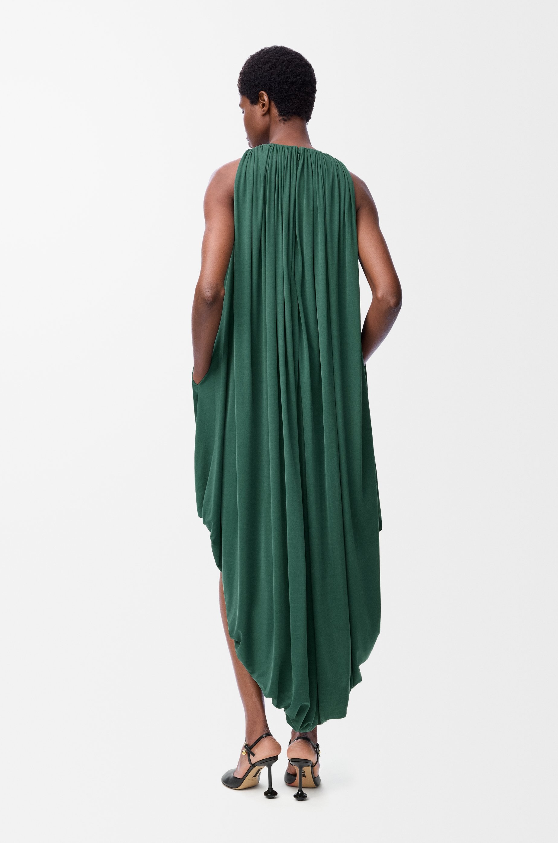 Draped dress in silk - 3