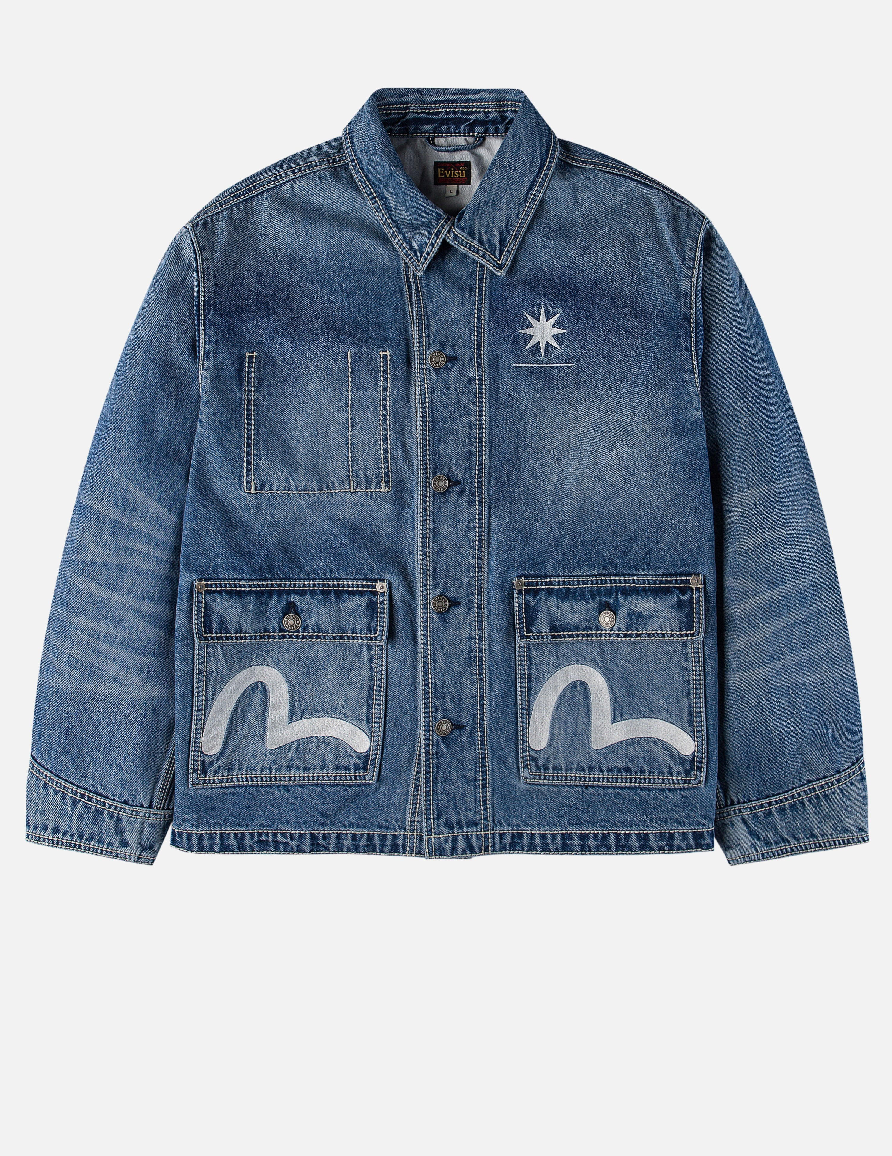EVISU X GDC Embroidery Relax Fit Denim Jacket - 3