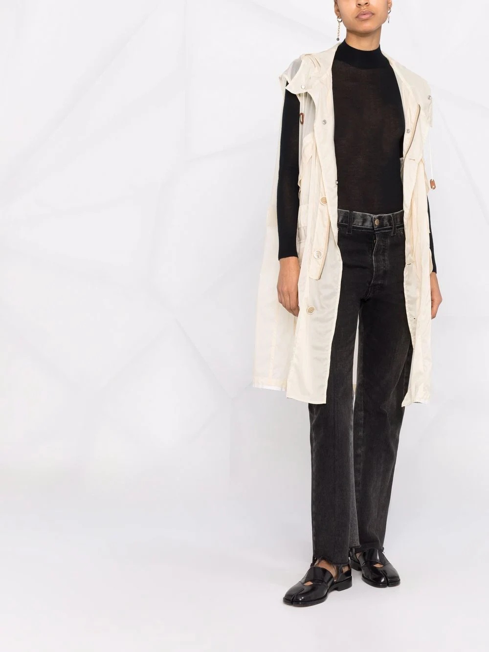belted hooded trench coat - 2