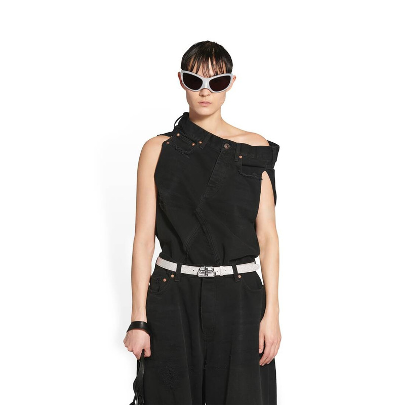 BALENCIAGA bb belt 25mm in sparkling fabric outlook