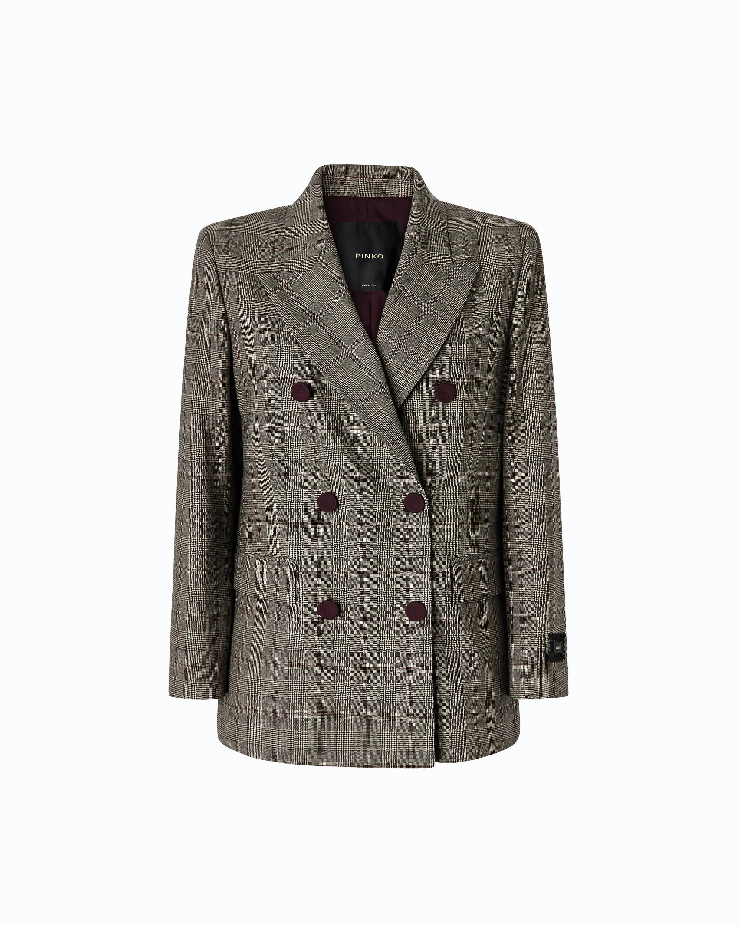 DOUBLE-BREASTED CHECK JACKET - 1