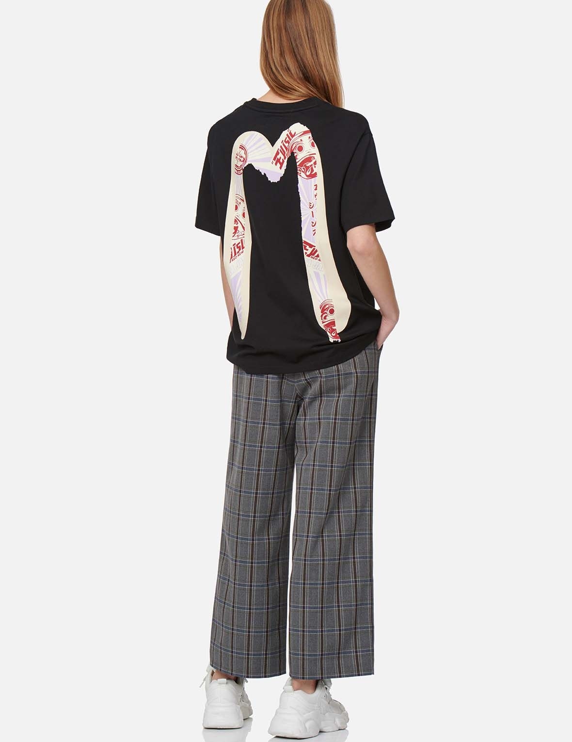 CHECKED WIDE-LEG PANTS - 5