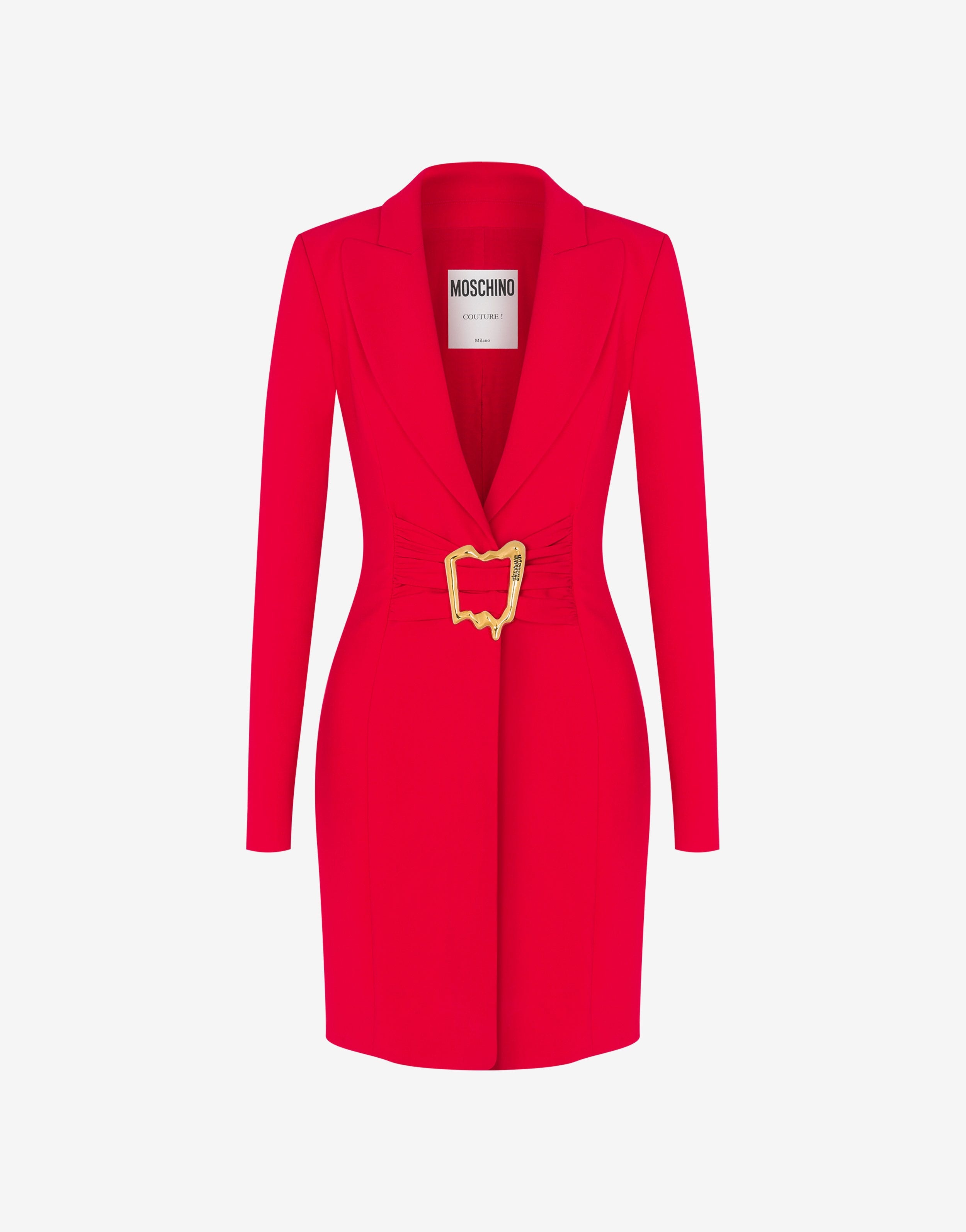 MORPHED BUCKLE STRETCH CRÊPE DRESS - 1