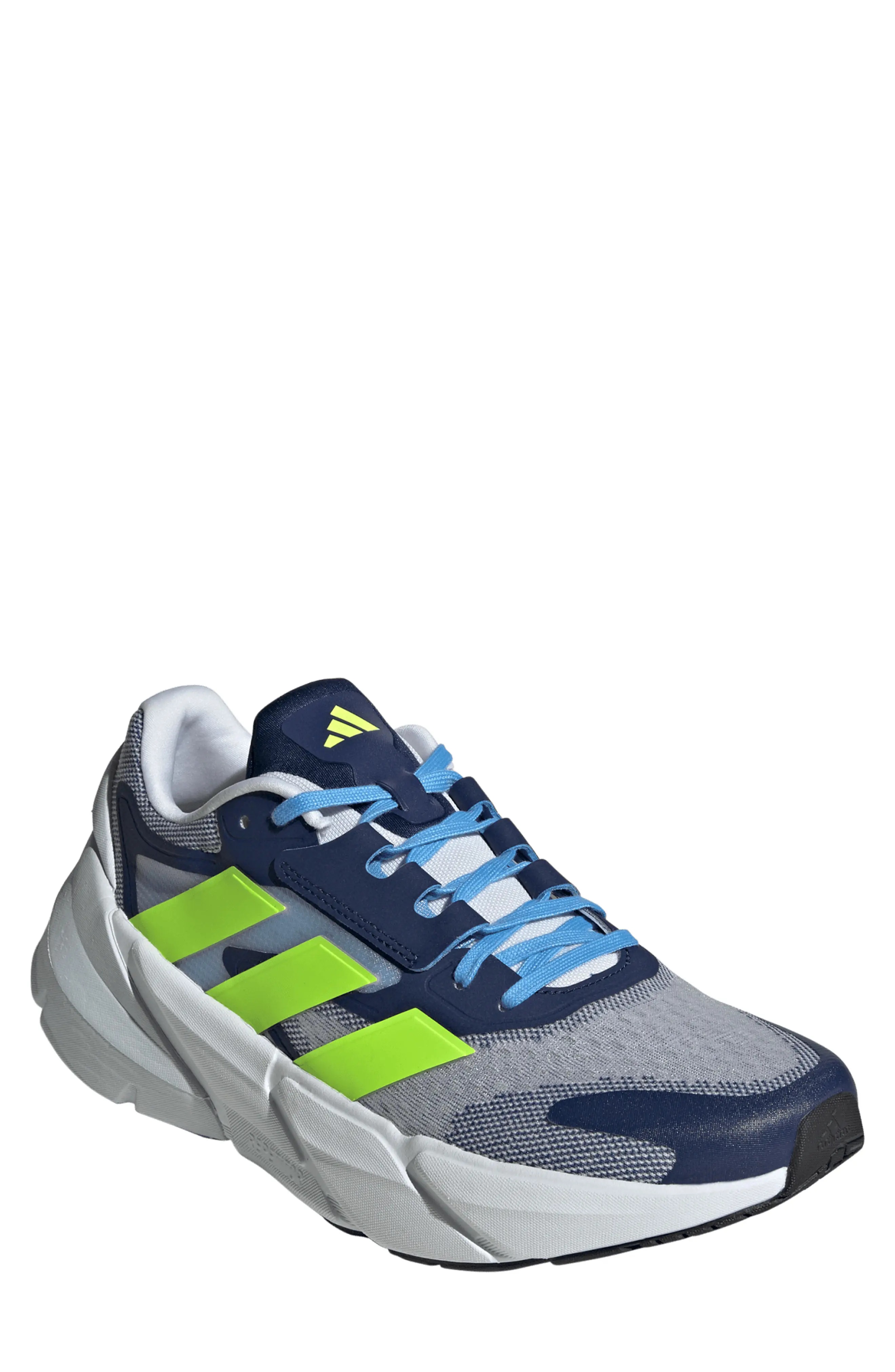 Adistar 2.0 Running Shoe in White/Lucid Lemon/Dark Blue - 1