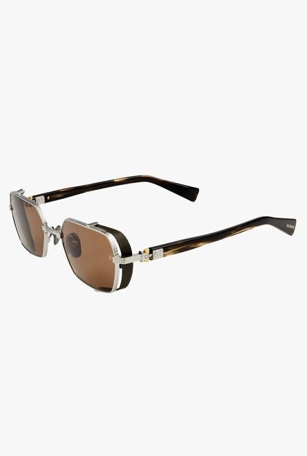 Black and silver-tone titanium Brigade-III sunglasses - 2