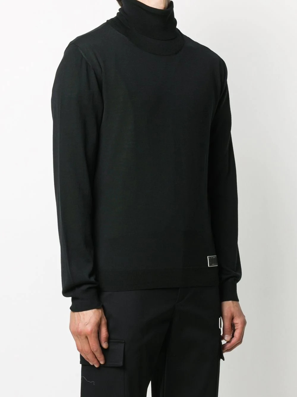 logo-patch roll-neck jumper - 3